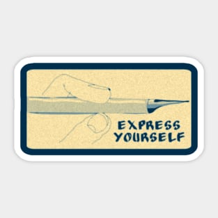 Express yourself blue aged version Sticker